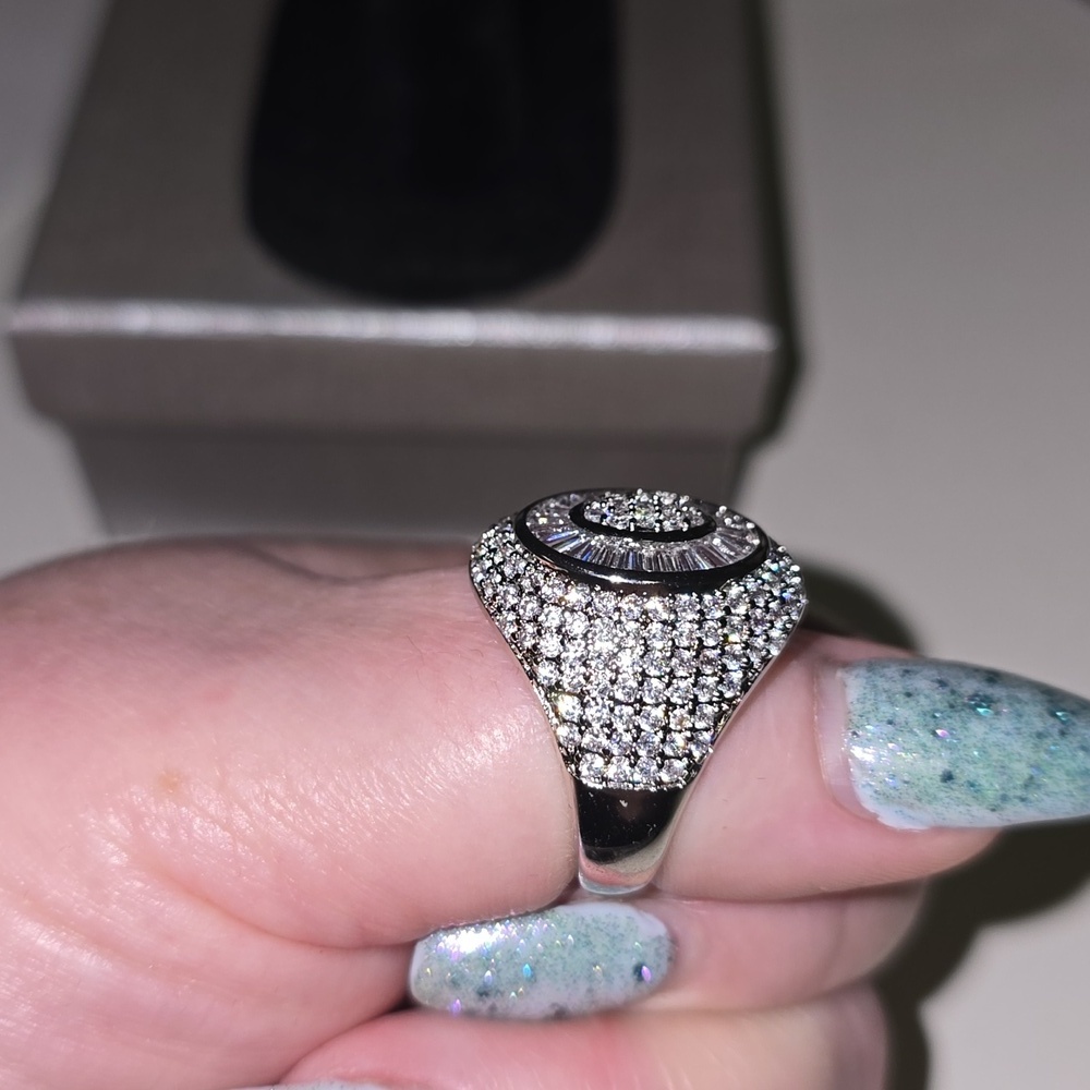 🆕️SIMULATED DIAMOND COCKTAIL RING IN SILVER-TONE 5.25 CTW - Picture 8 of 14